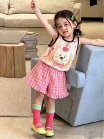 【90-140cm】カートゥーン ベストorチェック柄 ショートパンツ 女の子 スウィート - 画像 (5)