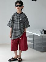 【90-160cm】半袖Ｔシャツ 男の子 ボーダー柄 レトロ - 画像 (3)