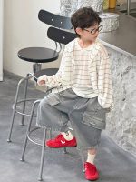 【90-160cm】アウター+ベスト 男の子 2点セット ボーダー柄 - 画像 (4)
