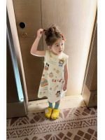 【90-140cm】ワンピース 女の子 プリント ノースリープ カートゥーン - 画像 (3)