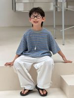 【90-160cm】半袖Ｔシャツ 男の子 ボーダー柄 韓国風 - 画像 (4)