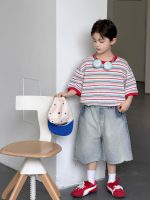 【100-170cm】Tシャツ ストライブ 韓国風 ゆったり 半袖 男の子 - 画像 (5)