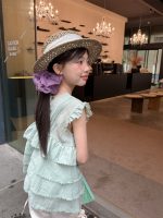 【100-160cm】Ｔシャツ Ｖネック 無地 ノースリーブ スウィート 女の子 - 画像 (6)