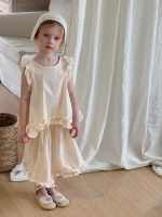 【90-150cm】セットアップ 女の子 フリル ノースリープ カジュアル - 画像 (2)