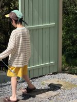 【100-160cm】半袖Tシャツ 男の子 ボーダー柄 プリント 英字 - 画像 (5)
