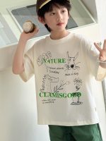【90-160cm】半袖Ｔシャツ 男の子 手描き風 プリント 韓国風