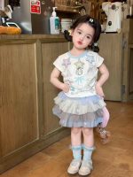 【90-140cm】立体星 半袖Tシャツorチュール スカート 女の子 おしゃれ