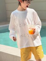 【100-160cm】長袖Tシャツ 男の子 英字 シンプル ゆったり