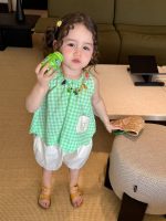 【80-130cm】ノースリープ トップスorショートパンツ 女の子 チェック柄 カジュアル - 画像 (3)
