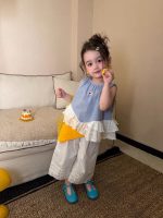 【90-150cm】トップスorパンツorセットアップ 女の子 チェック柄 フリル - 画像 (3)