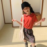 【80-130cm】半袖Ｔシャツ 女の子 折り襟 無地 - 画像 (5)