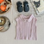 【80-130cm】シャツ 女の子 ノースリープ 折り襟 - 画像 (13)