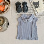 【80-130cm】シャツ 女の子 ノースリープ 折り襟 - 画像 (14)