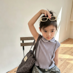 【80-130cm】シャツ 女の子 ノースリープ 折り襟 - 画像 (4)