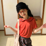 【80-130cm】半袖Ｔシャツ 女の子 折り襟 無地 - 画像 (3)
