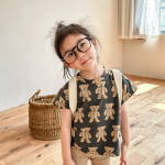【80-130cm】半袖Ｔシャツ 女の子 熊柄 かわいい