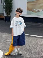 【90-160cm】半袖Ｔシャツ 男の子 配色 プリント カジュアル - 画像 (2)