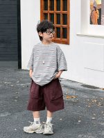 【90-160cm】半袖Ｔシャツ 男の子 ボーダー柄 グラフィティ - 画像 (2)