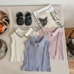 【80-130cm】シャツ 女の子 ノースリープ 折り襟 - 画像 (10)