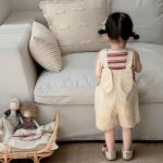 【73-90cm】セットアップ ベビー ポケットサロペット&ボーダーTシャツ - 画像 (5)