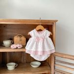 【66-100cm】トップス&ブルマ ベビー ピンク 蝶結び付き ドット - 画像 (5)