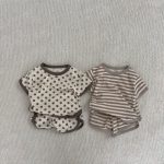 【73-100cm】セットアップ ベビー ボーダー ドット - 画像 (2)