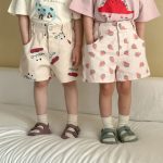 【80-150cm】ショートパンツ プリント コットン カジュアル - 画像 (2)