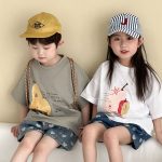 【90-150cm】Tシャツ フルーツ 文字柄 シンプル ゆったり - 画像 (5)