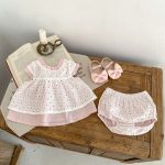 【66-100cm】トップス&ブルマ ベビー ピンク 蝶結び付き ドット - 画像 (8)