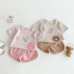 【73-100cm】セットアップ ベビー ボーダー かわいい