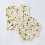 【73-100cm】セットアップ ベビー 北欧風 フルーツ プリント コットン - 画像 (3)