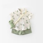 【73-100cm】セットアップ グリーン恐竜 Ｔシャツ＆パンツ - 画像 (6)