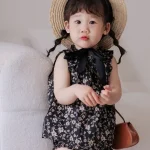 【66-100cm】セットアップ ベビー 小花柄 ノースリープ - 画像 (2)
