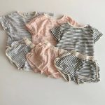 【66-90cm】セットアップ ベビー ボーダー カジュアル - 画像 (3)