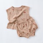 【73-100cm】セットアップ ベビー 北欧風 フルーツ プリント コットン - 画像 (10)