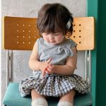 【73-110cm】セットアップ ベビー 可愛い ノースリーブTシャツ&チェックフレアスカート - 画像 (5)