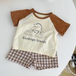 【73-100cm】半袖Tシャツ&ショートパンツセット ベビー 恐竜 プリント - 画像 (6)