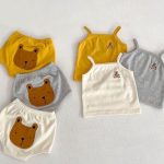【66-110cm】セットアップ ベビー クマ刺繍 キャミソール - 画像 (9)