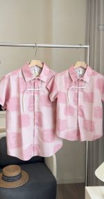 【90-150cm+親サイズ】ワンピースorシャツorショートパンツ 親子ペア ビーチ グラデーション - 画像 (12)