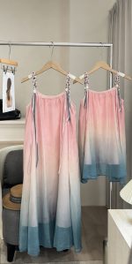 【90-150cm+親サイズ】ワンピースorシャツorショートパンツ 親子ペア ビーチ グラデーション - 画像 (11)