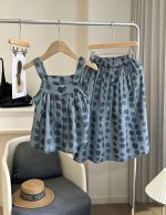 【90-150cm+親サイズ】セットアップ 親子ペア ドット柄 おしゃれ - 画像 (14)