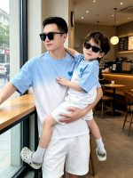 【80-150cm+親サイズ】半袖Tシャツorパンツ 親子ペア グラデーション ハート - 画像 (6)