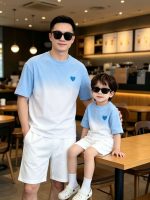 【80-150cm+親サイズ】半袖Tシャツorパンツ 親子ペア グラデーション ハート - 画像 (10)
