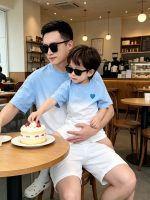 【80-150cm+親サイズ】半袖Tシャツorパンツ 親子ペア グラデーション ハート - 画像 (12)