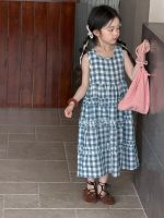 【90-150cm】ワンピース 女の子 チェック柄 韓国風 - 画像 (7)
