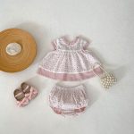 【66-100cm】トップス&ブルマ ベビー ピンク 蝶結び付き ドット - 画像 (3)