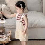 【73-90cm】セットアップ ベビー ポケットサロペット&ボーダーTシャツ - 画像 (3)