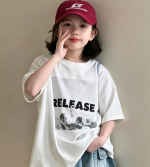 【90-160cm】Tシャツ 女の子 アルファベット プリント - 画像 (7)