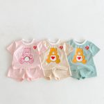 【80-130cm】セットアップ キッズ服 ハート くま柄 - 画像 (3)