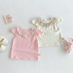 【66-100cm】セットアップ ベビー フリル襟トップス＆フラワーパンツ - 画像 (6)